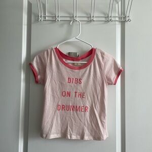 Y2k “Dibs on the Drummer' Tee | Pink